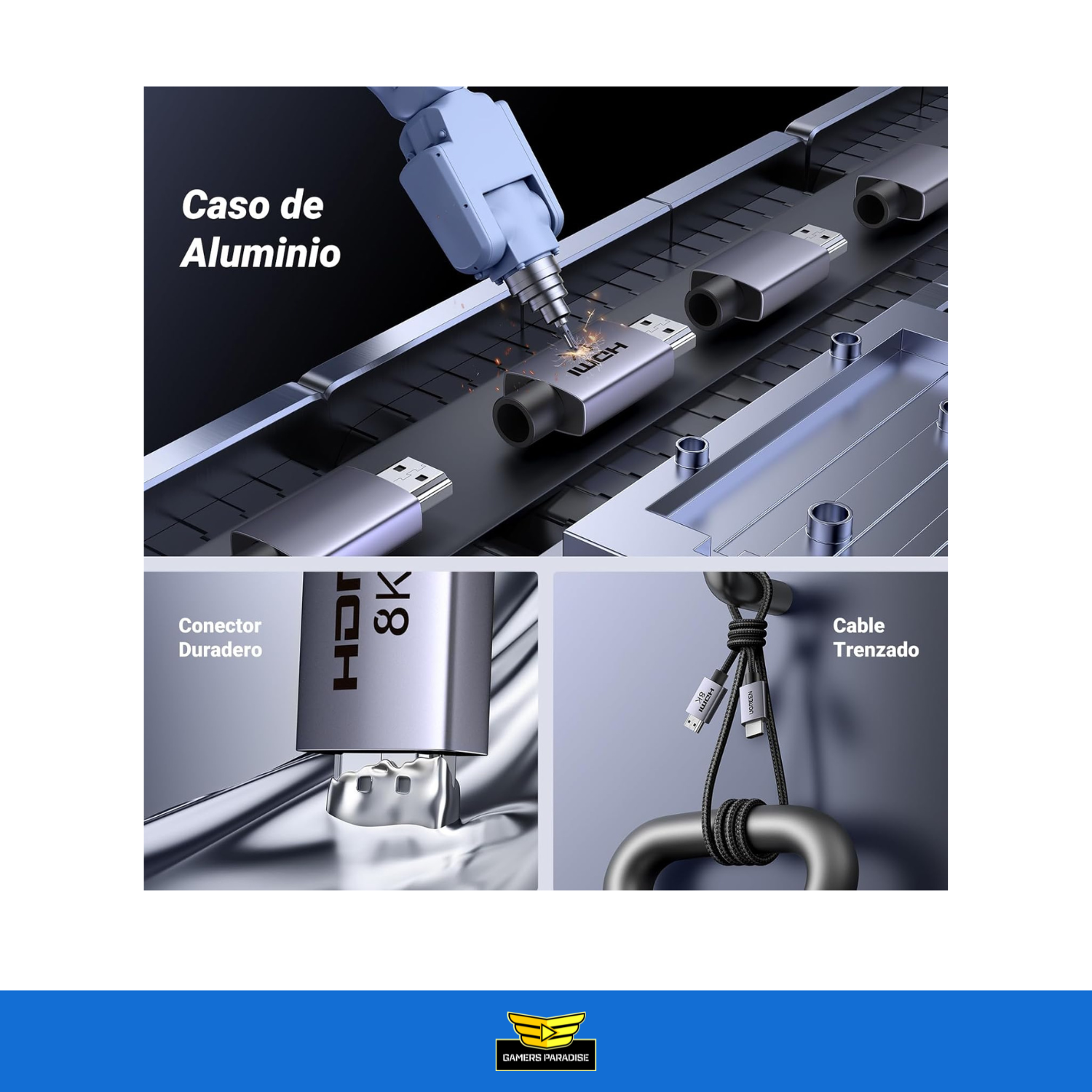 Cable Hdmi Ultra 8k 2.1 Ugreen 3 Metros Alta Velocidad Pc Tv