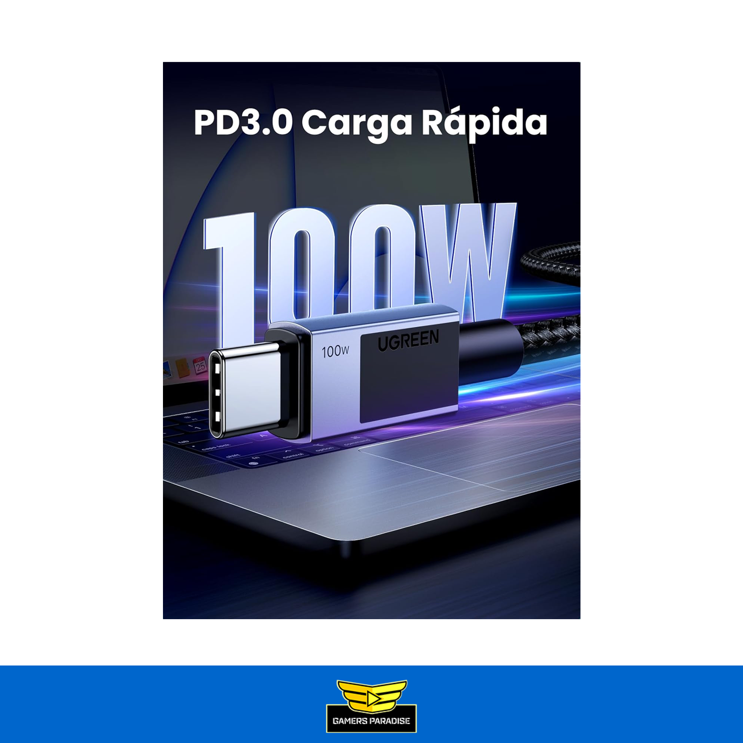 Cable De Carga Usb-c 2.0 A Usb-c 2.0 3m Gris Premium Ugreen