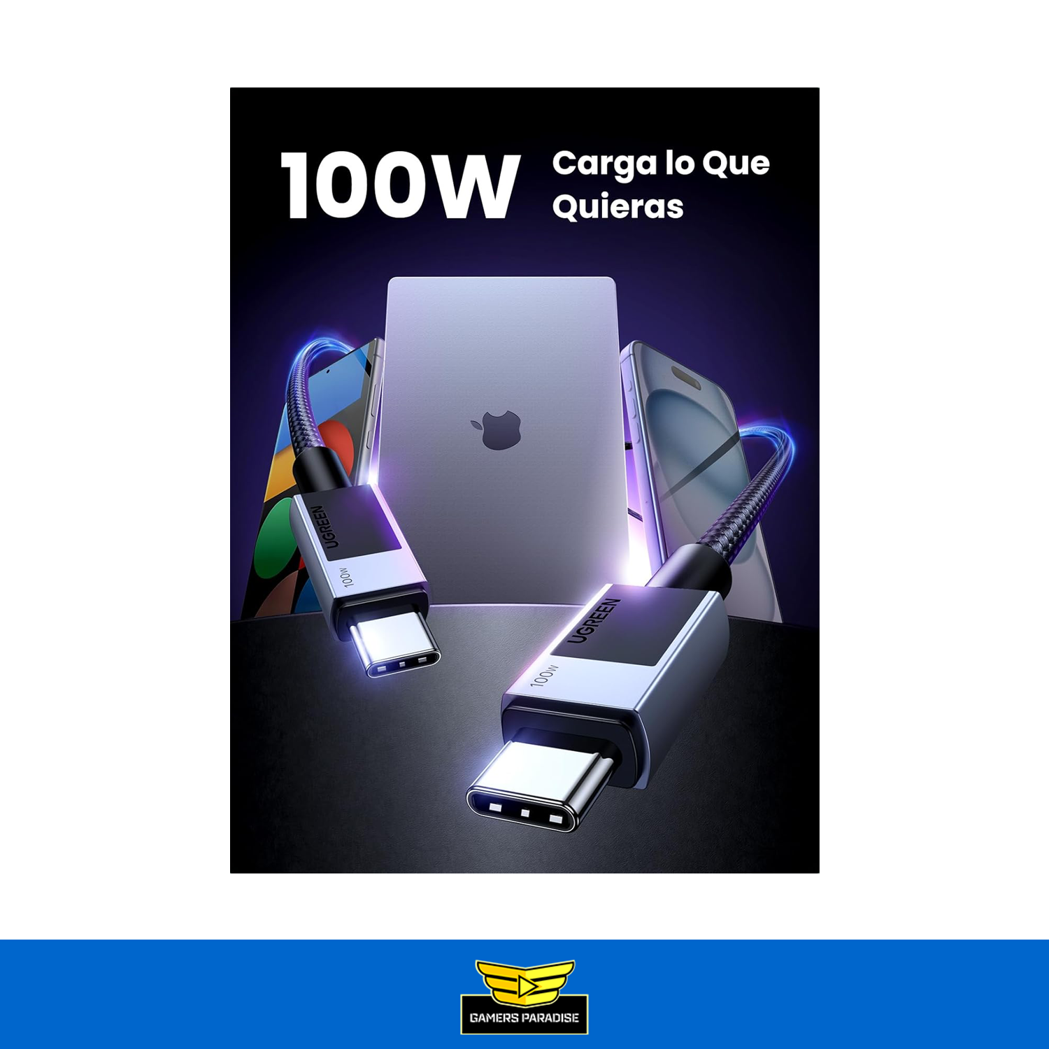 Cable De Carga Usb-c 2.0 A Usb-c 2.0 3m Gris Premium Ugreen