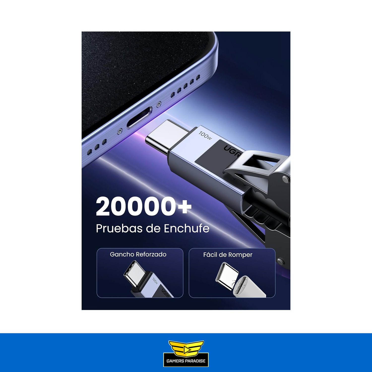 Cable De Carga Usb-c 2.0 A Usb-c 2.0 3m Gris Premium Ugreen