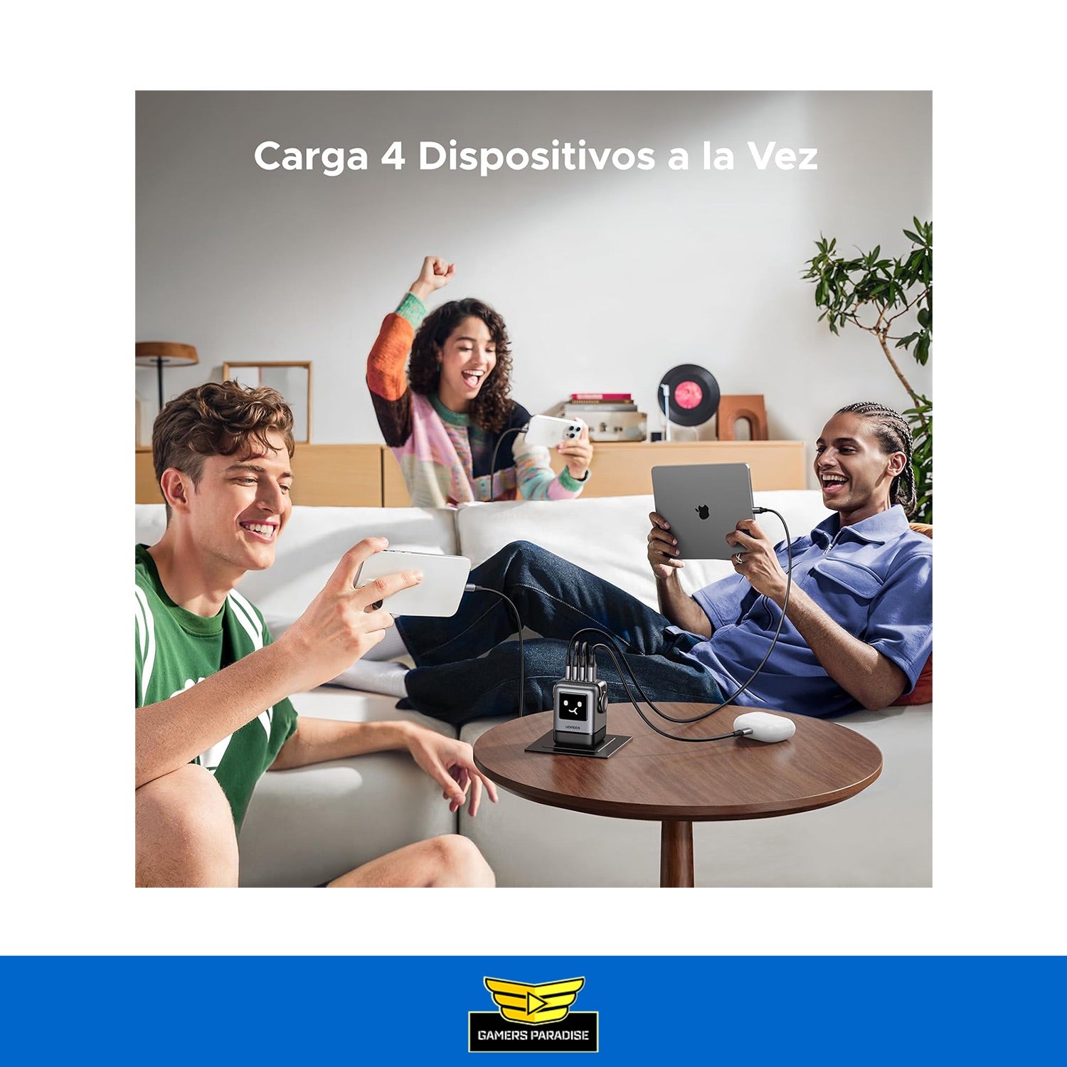 Cargador Usb C 100w Gan Carga Rápida Ugreen Uno Rg 4 En 1