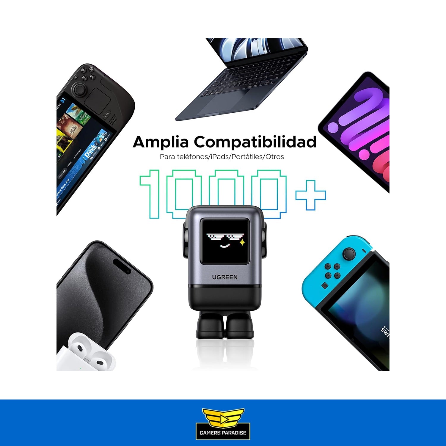 Cargador Usb C 100w Gan Carga Rápida Ugreen Uno Rg 4 En 1