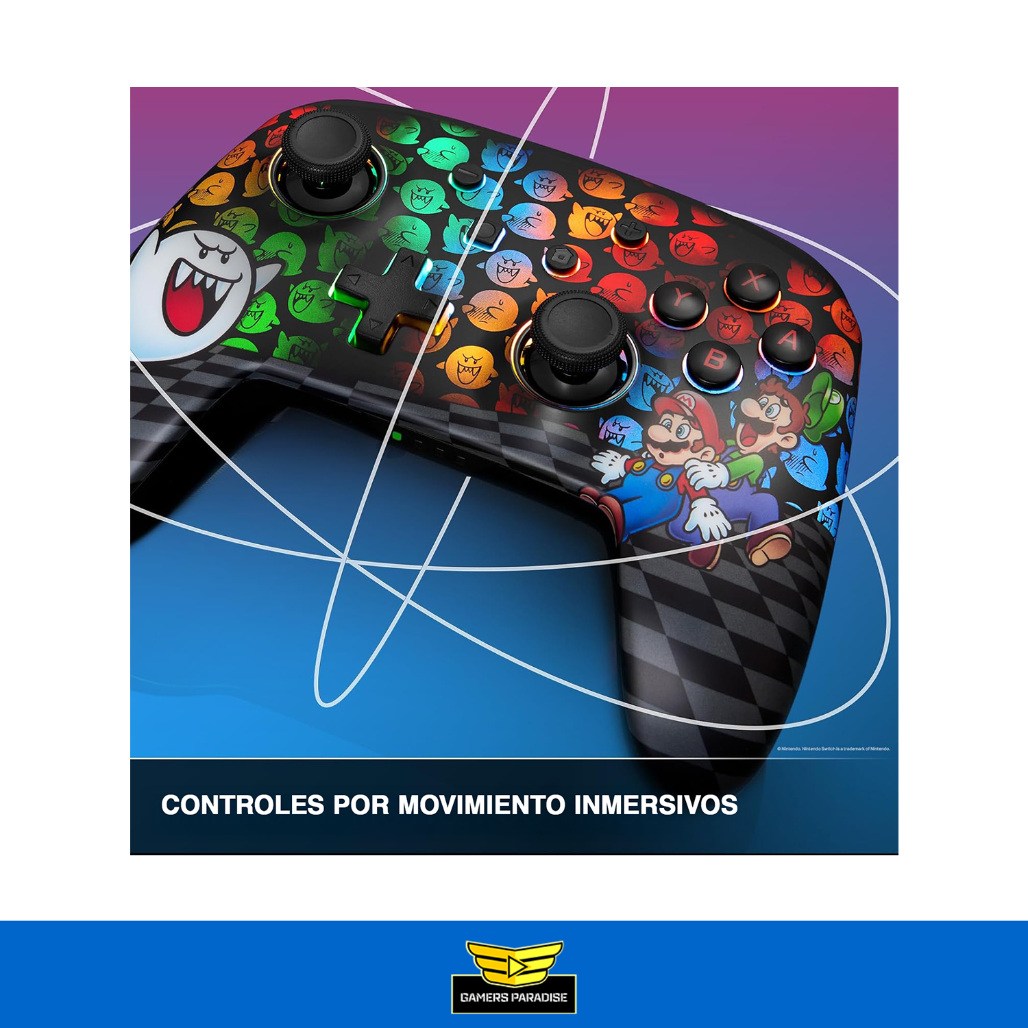 Control Inalámbrico Nintendo Switch Mario Boo Rgb Powera