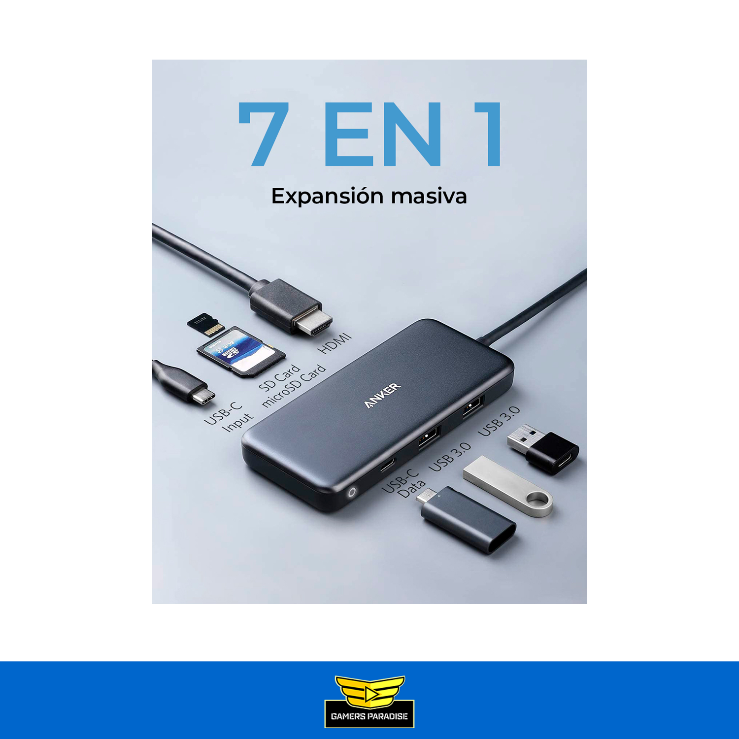 Hub Adaptador Usb C Anker Powerexpand+ 7 En 1 Pc Mac