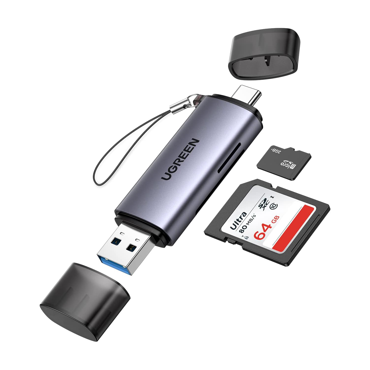 Lector De Memorias Sd Ugreen Usb C Y Usb A Otg Celular iPad